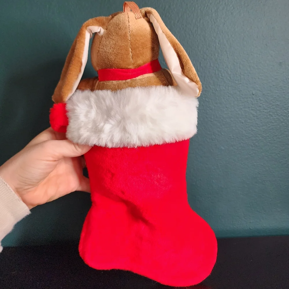 Vintage 1985 Plush Velveteen Rabbit Christmas Stocking Stuffed Animal